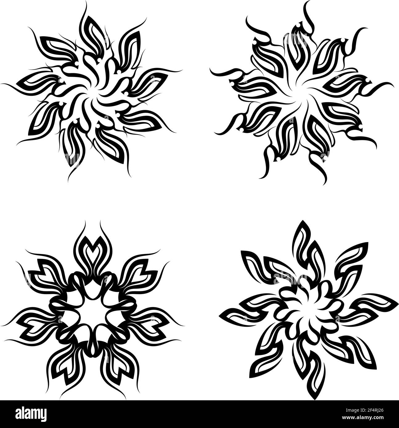 Tattoo tribale Sun Design Vector Art Illustration Illustrazione Vettoriale