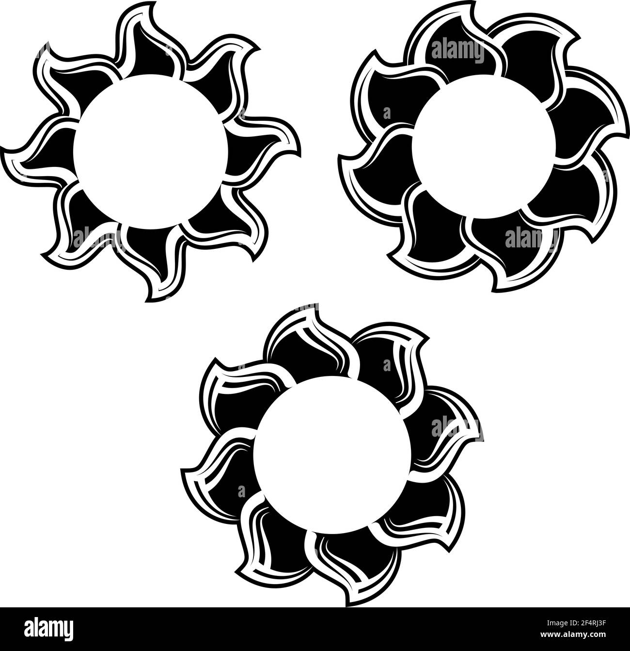 Tattoo tribale Sun Design Vector Art Illustration Illustrazione Vettoriale