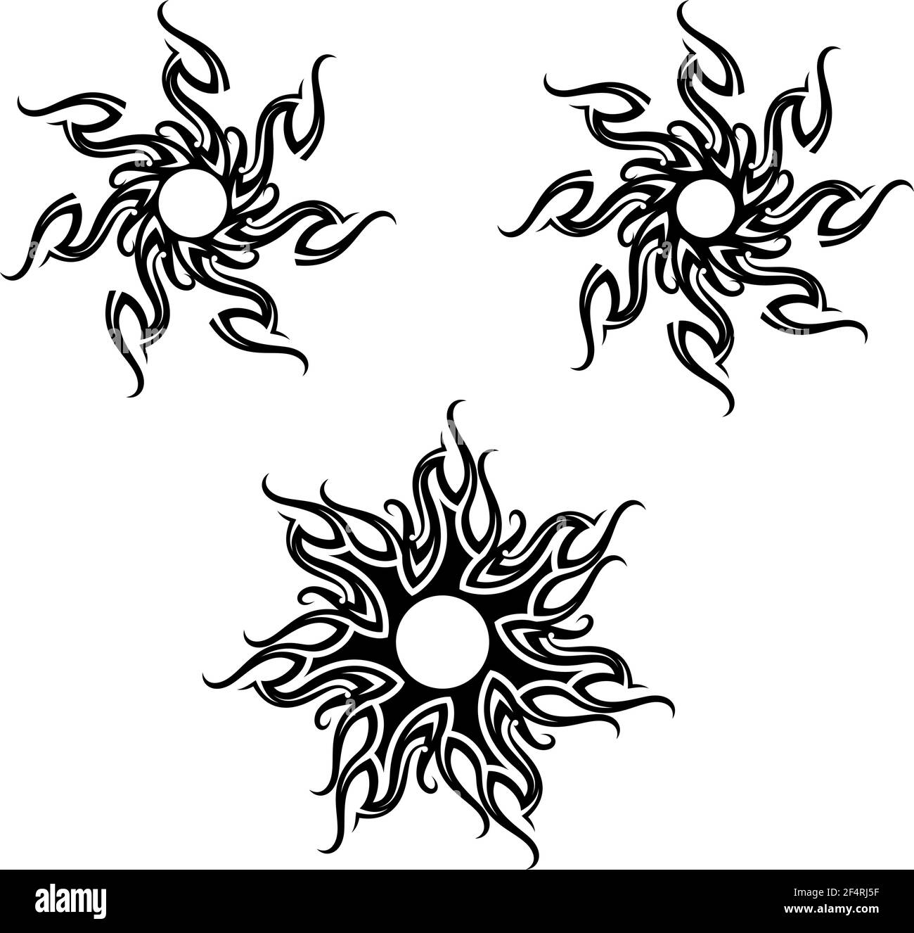 Tattoo tribale Sun Design Vector Art Illustration Illustrazione Vettoriale