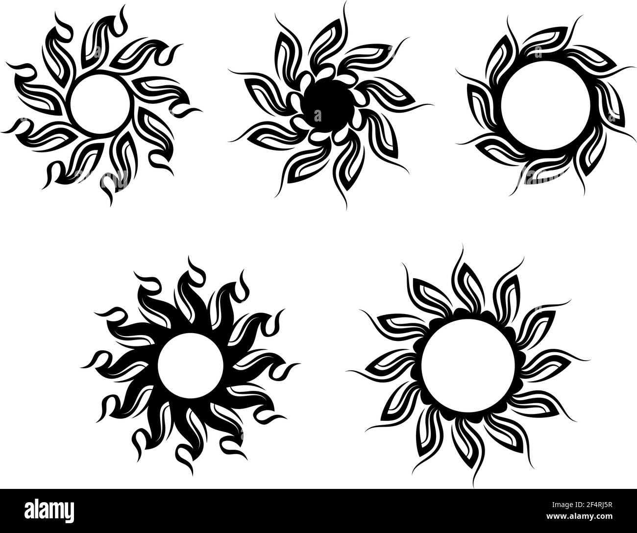 Tattoo tribale Sun Design Vector Art Illustration Illustrazione Vettoriale