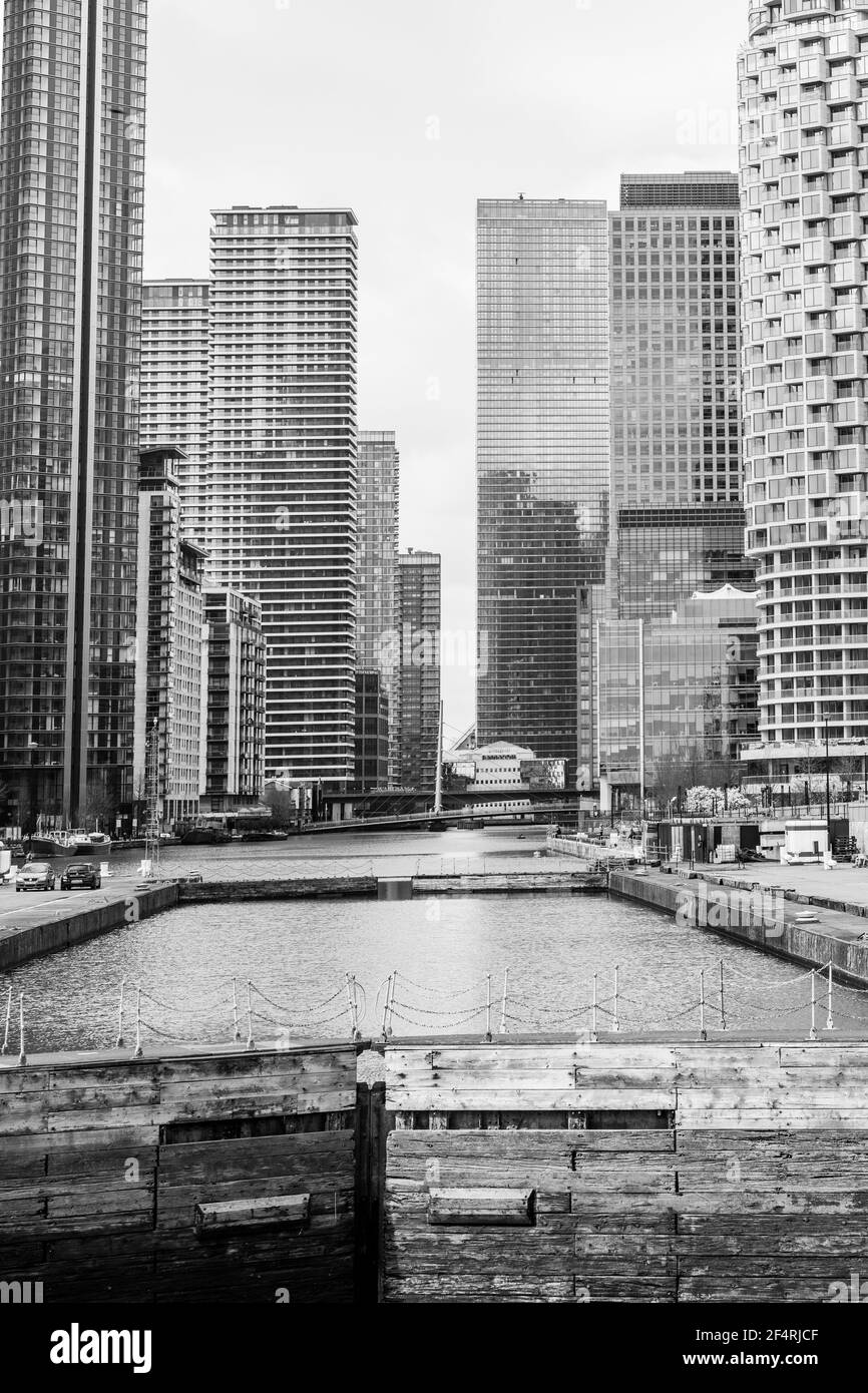 Canary Wharf e architettura Foto Stock