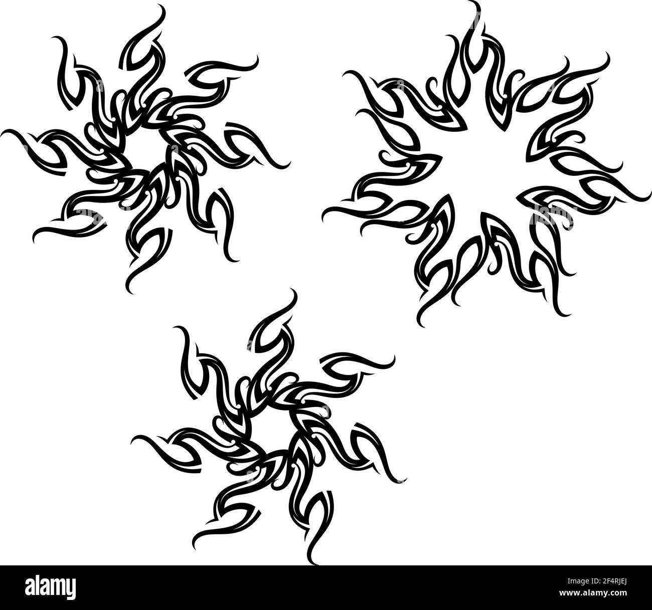 Tattoo tribale Sun Design Vector Art Illustration Illustrazione Vettoriale