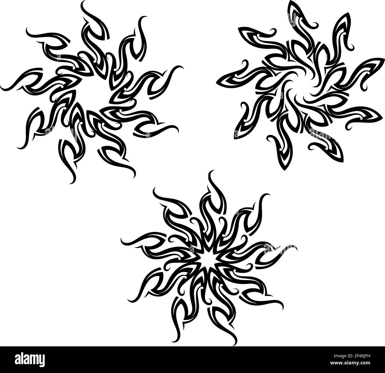 Tattoo tribale Sun Design Vector Art Illustration Illustrazione Vettoriale