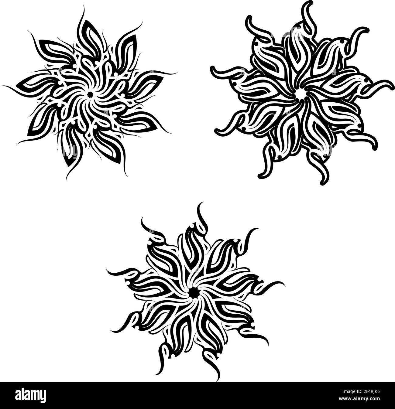 Tattoo tribale Sun Design Vector Art Illustration Illustrazione Vettoriale