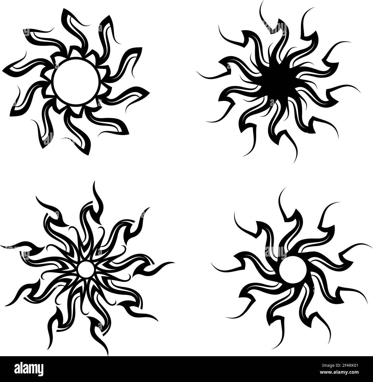 Tattoo tribale Sun Design Vector Art Illustration Illustrazione Vettoriale
