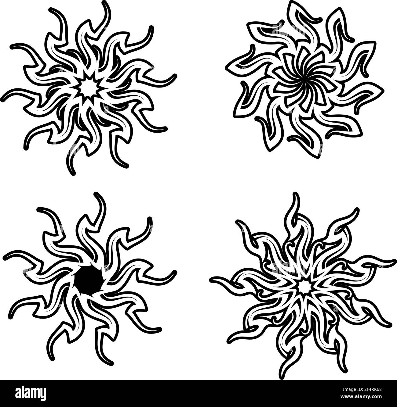 Tattoo tribale Sun Design Vector Art Illustration Illustrazione Vettoriale