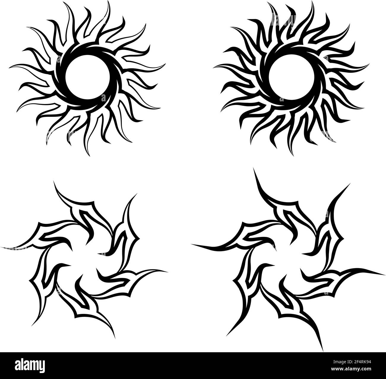 Tattoo tribale Sun Design Vector Art Illustration Illustrazione Vettoriale
