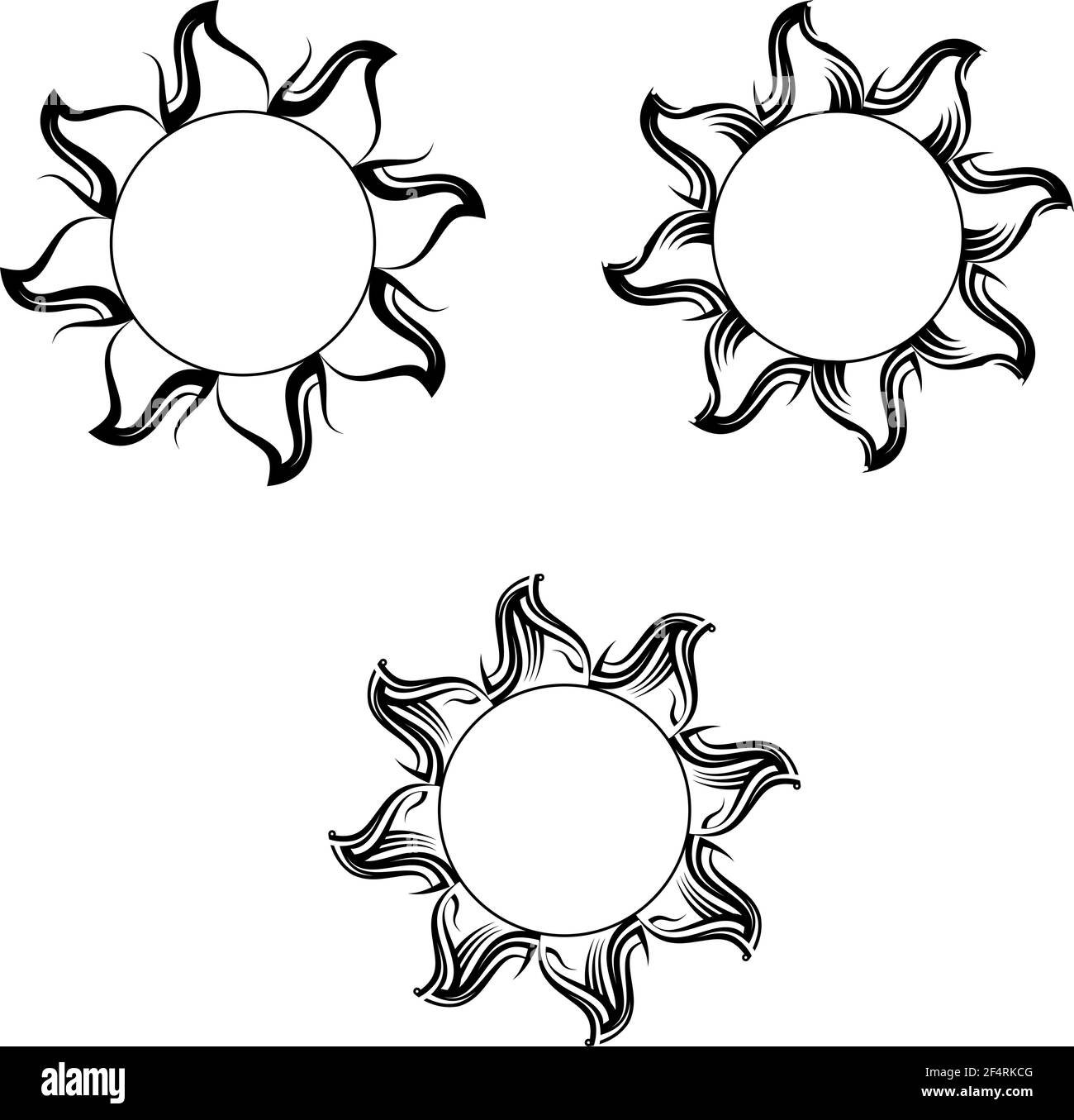 Tattoo tribale Sun Design Vector Art Illustration Illustrazione Vettoriale