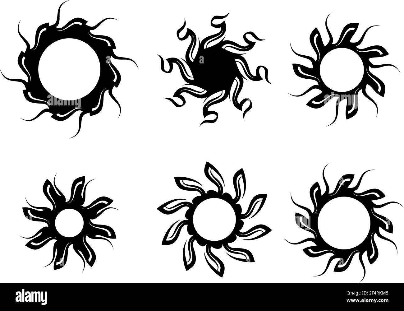 Tattoo tribale Sun Design Vector Art Illustration Illustrazione Vettoriale