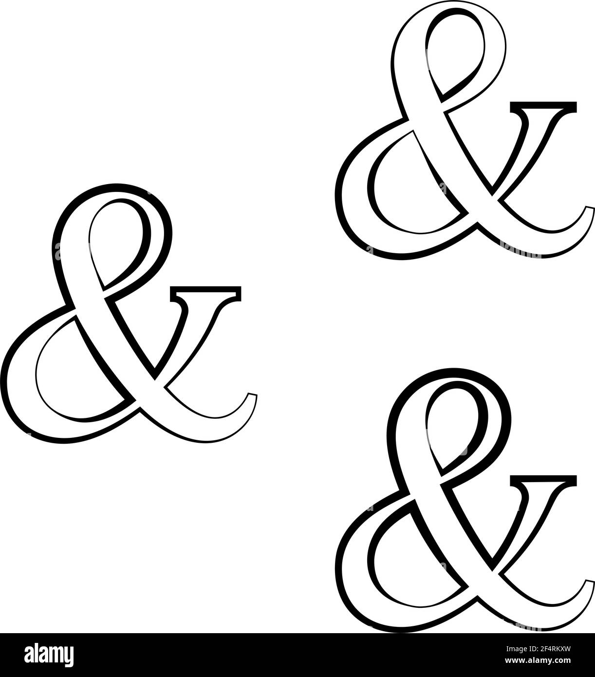 Icona commerciale Calligraphic, Alphabet Ampersand Symbol Vector Art Illustration Illustrazione Vettoriale