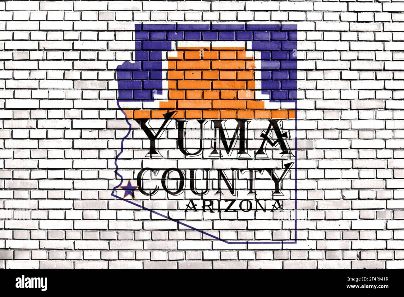 Bandiera della contea di Yuma, Arizona dipinto su muro di mattoni Foto Stock