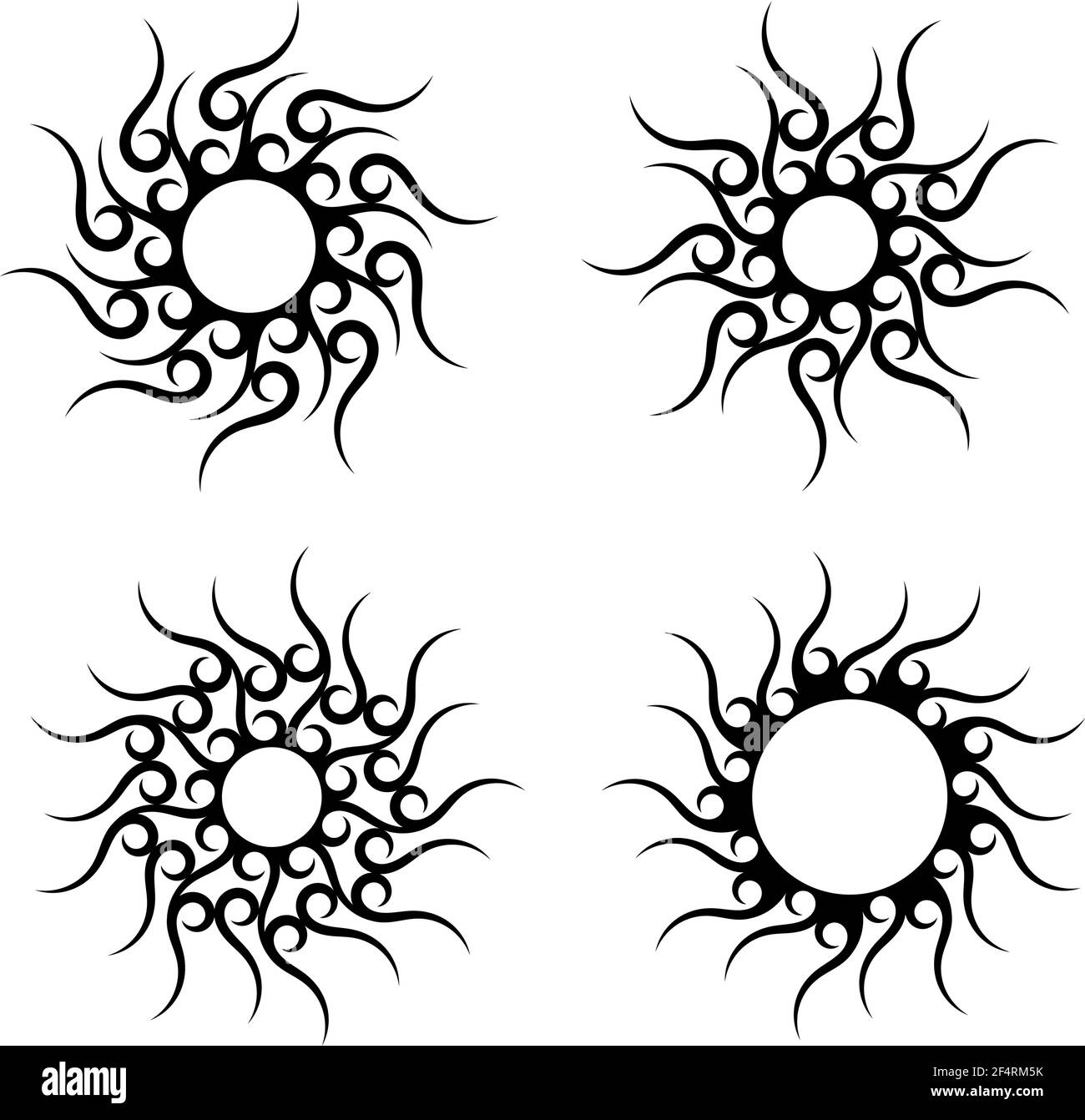 Tattoo tribale Sun Design Vector Art Illustration Illustrazione Vettoriale