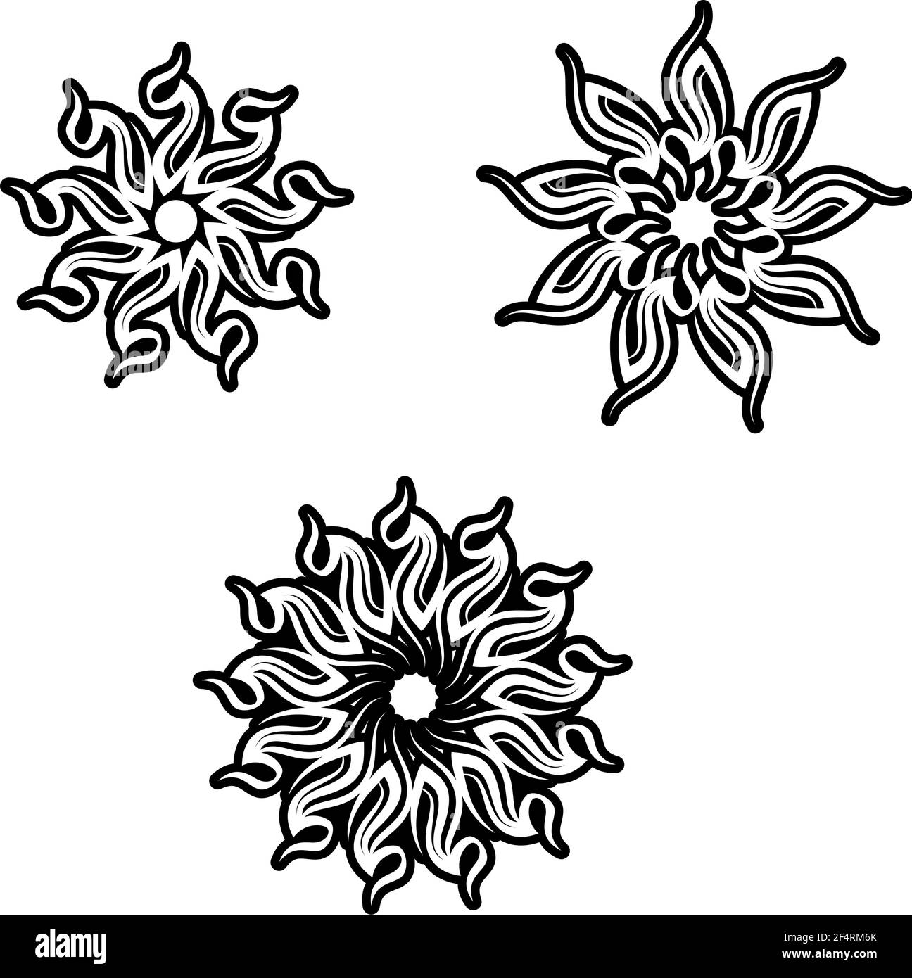 Tattoo tribale Sun Design Vector Art Illustration Illustrazione Vettoriale