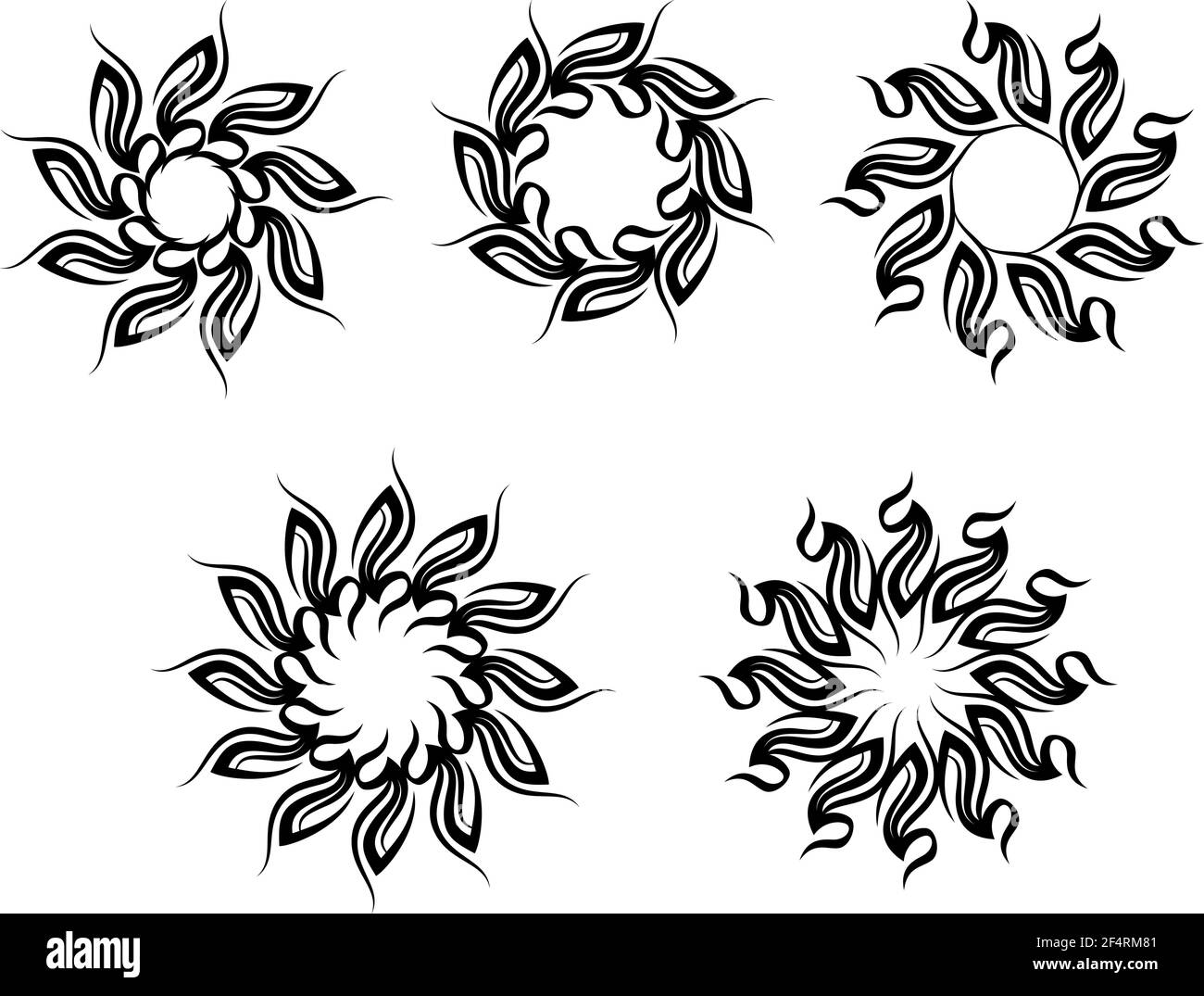 Tattoo tribale Sun Design Vector Art Illustration Illustrazione Vettoriale