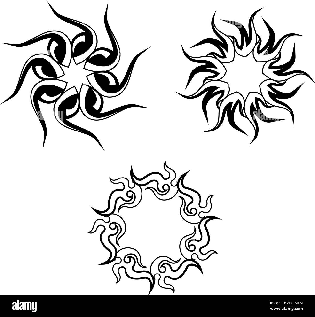 Tattoo tribale Sun Design Vector Art Illustration Illustrazione Vettoriale
