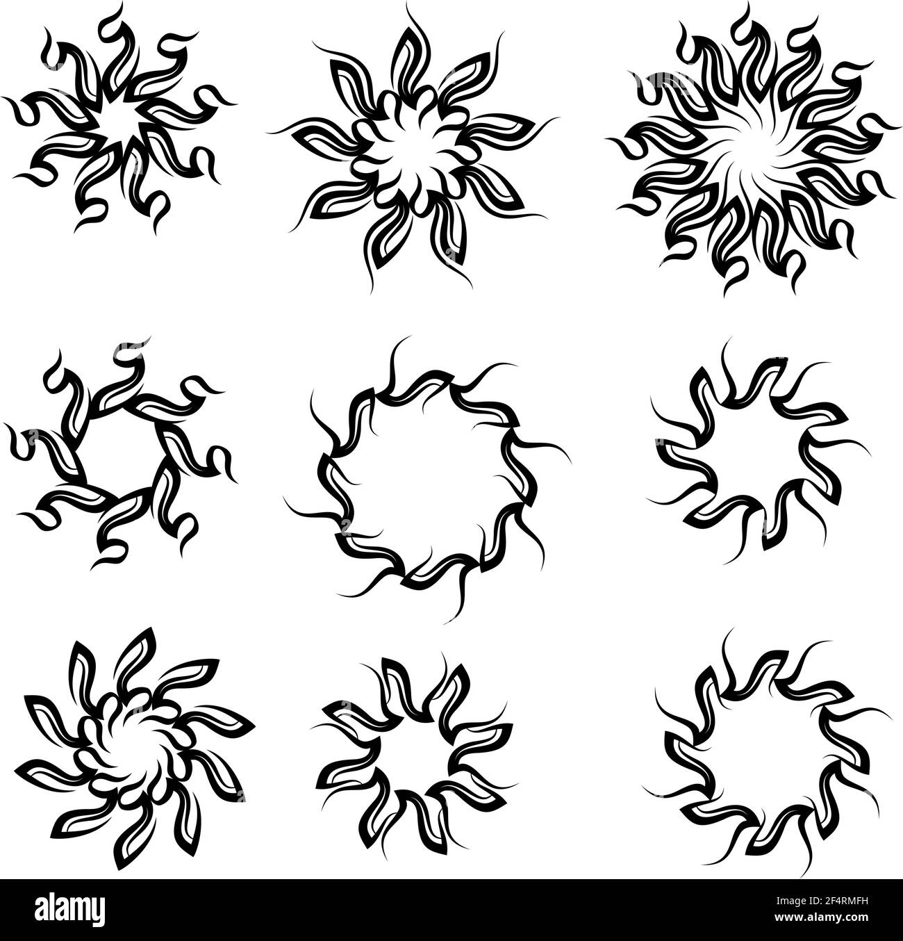 Tattoo tribale Sun Design Vector Art Illustration Illustrazione Vettoriale