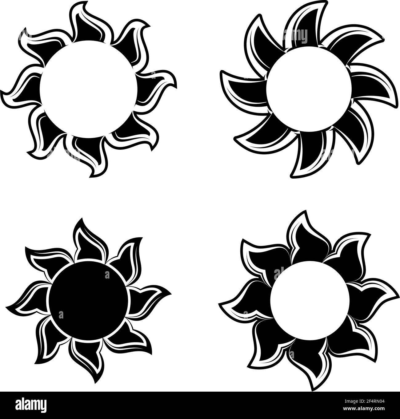 Tattoo tribale Sun Design Vector Art Illustration Illustrazione Vettoriale