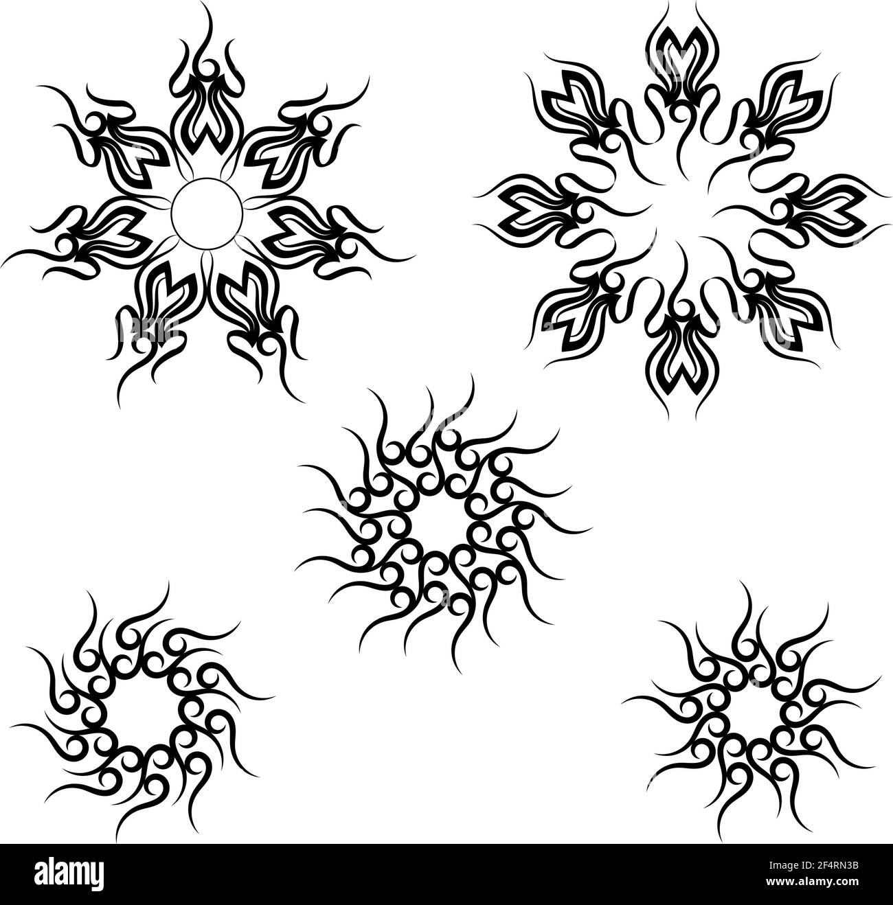 Tattoo tribale Sun Design Vector Art Illustration Illustrazione Vettoriale