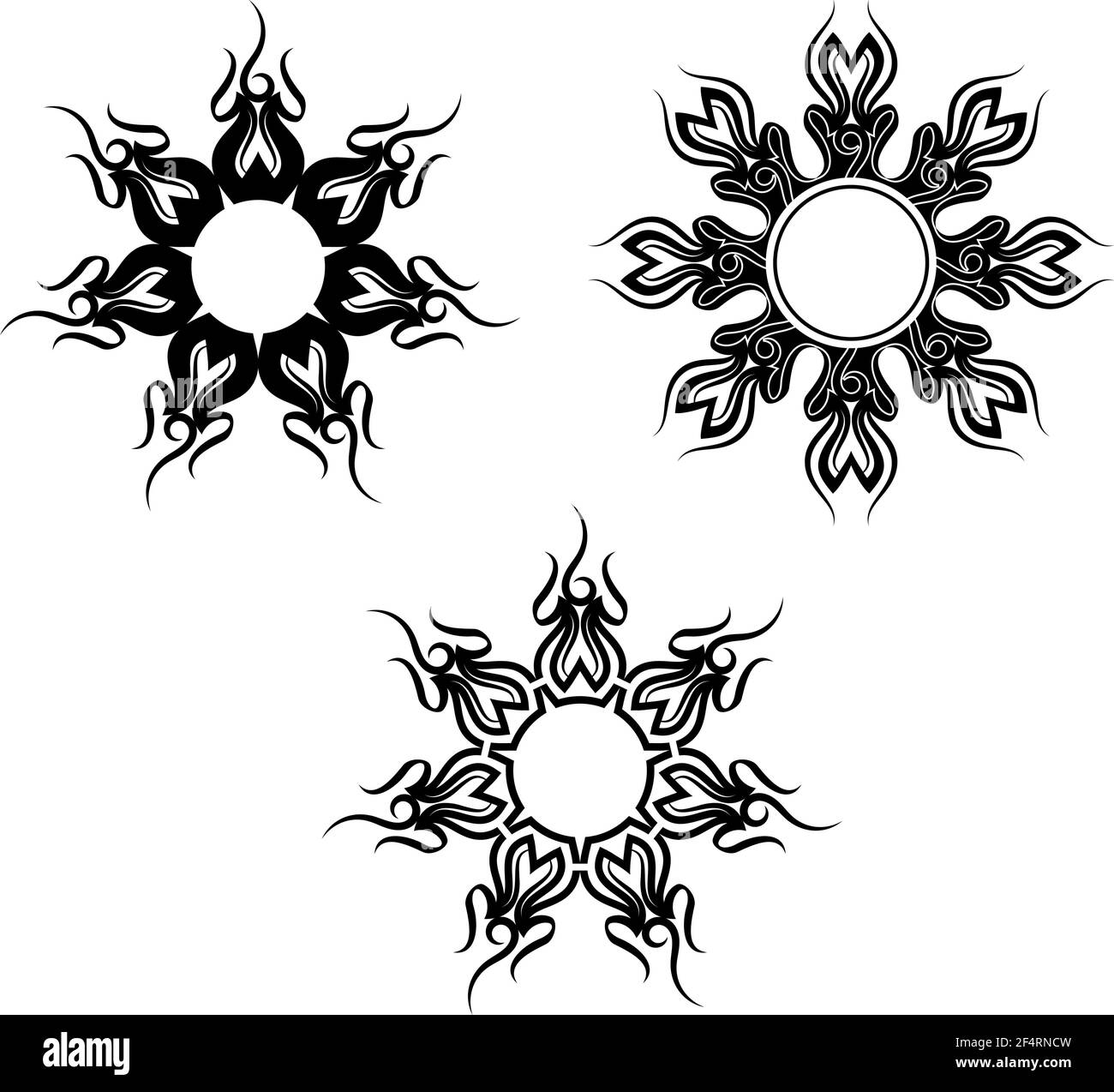 Tattoo tribale Sun Design Vector Art Illustration Illustrazione Vettoriale