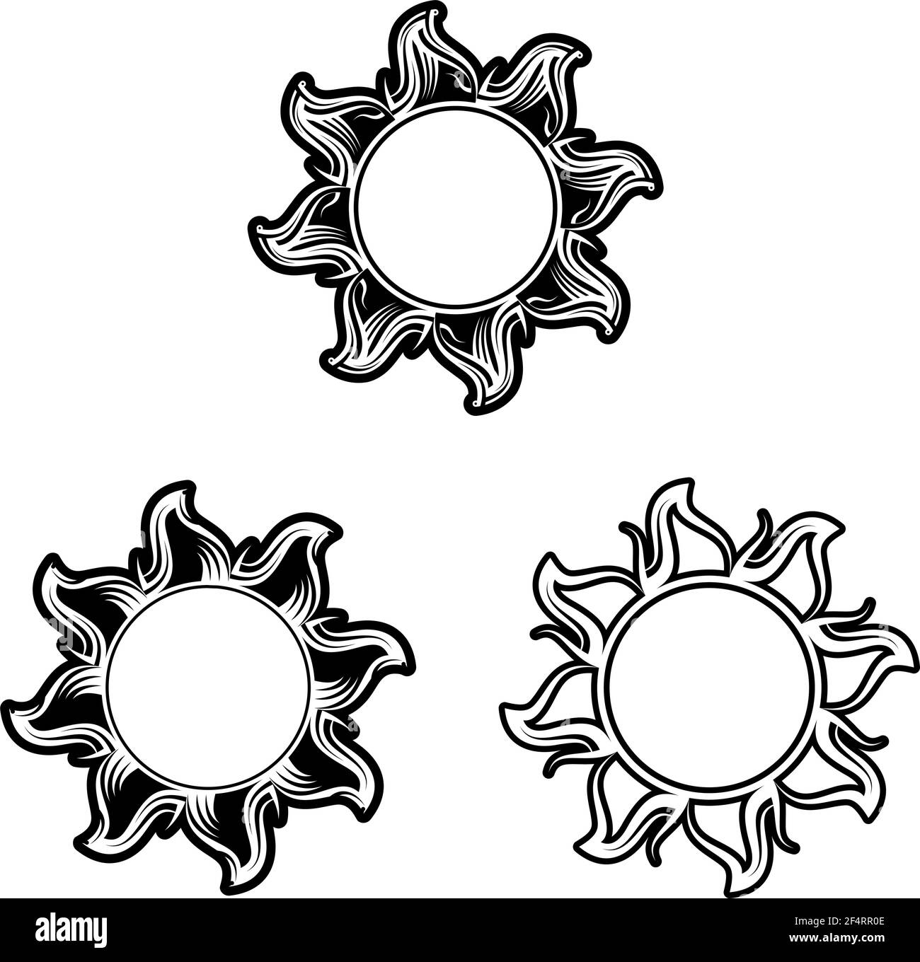 Tattoo tribale Sun Design Vector Art Illustration Illustrazione Vettoriale