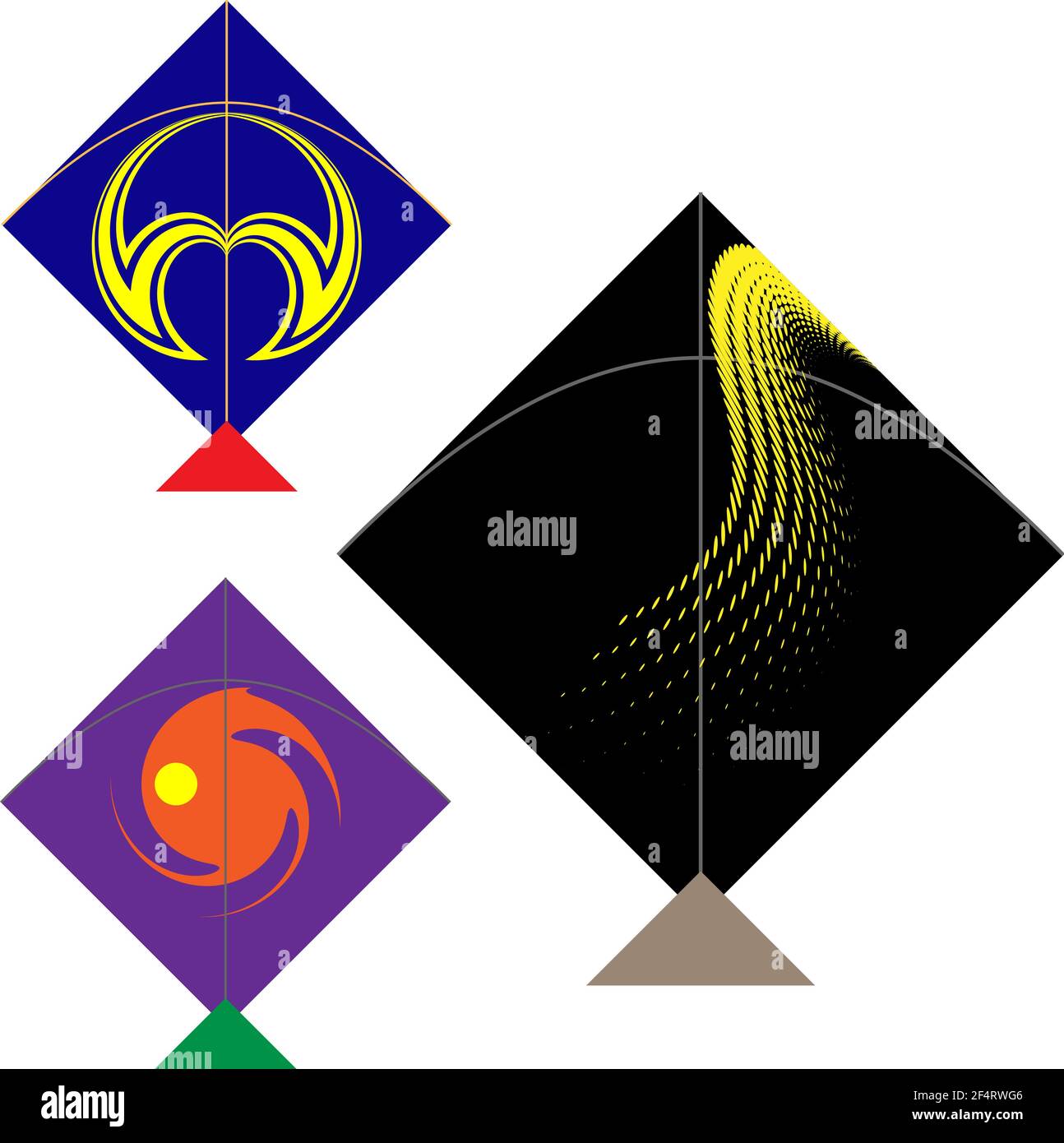 Kite Design Collection Illustrazione artistica vettoriale Illustrazione Vettoriale