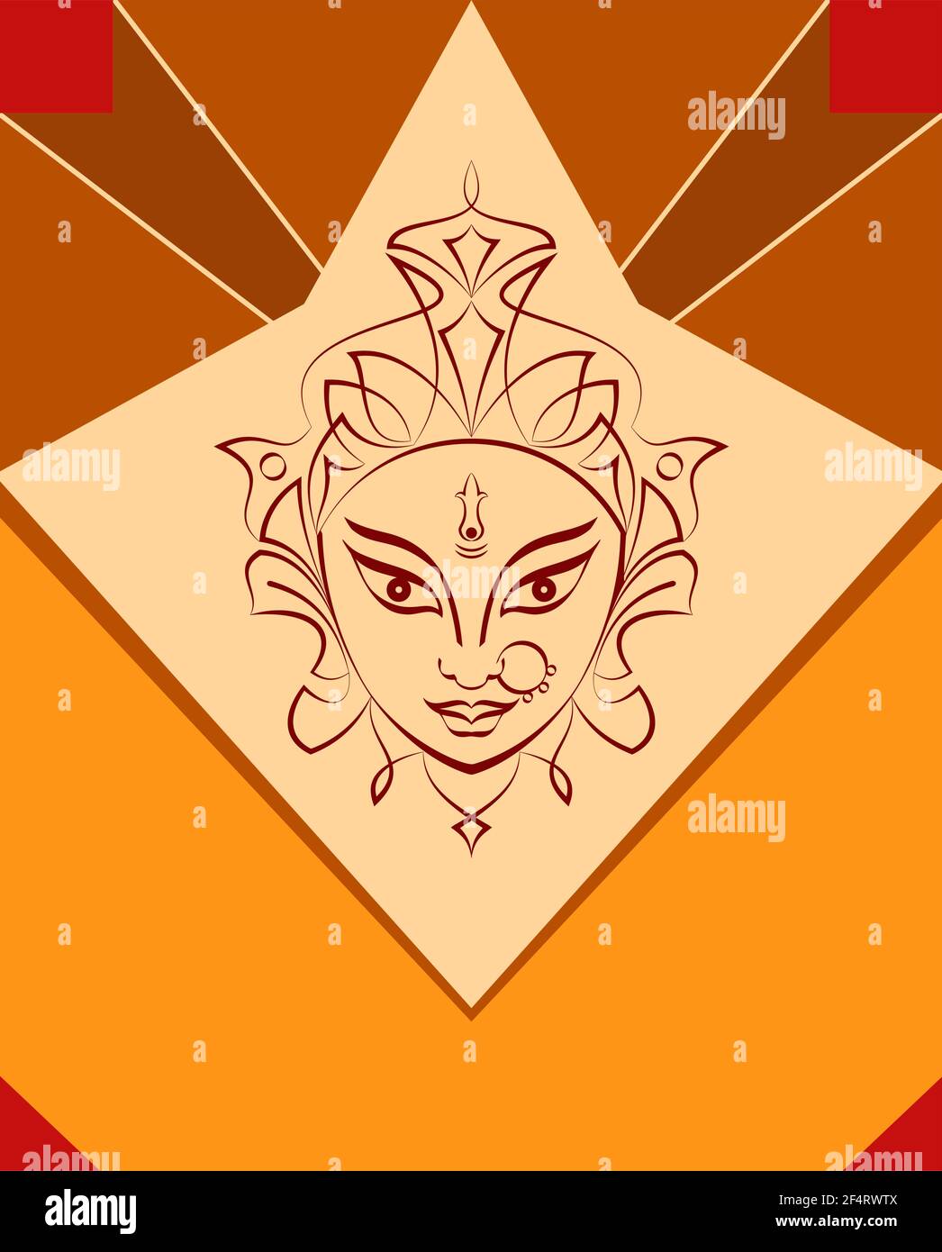 Durga Goddess of Power, Divina Madre dell'Universo Design illustrazione dell'Arte vettoriale Illustrazione Vettoriale