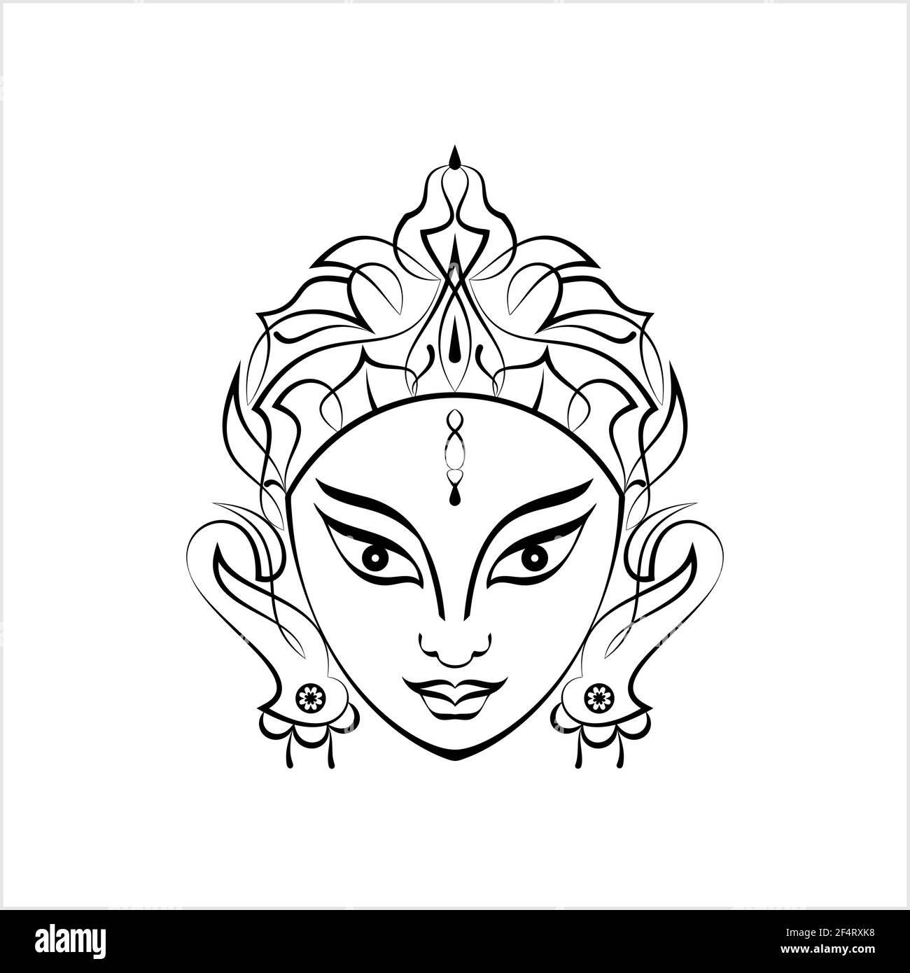 Durga Goddess of Power, Divina Madre dell'Universo Design illustrazione dell'Arte vettoriale Illustrazione Vettoriale