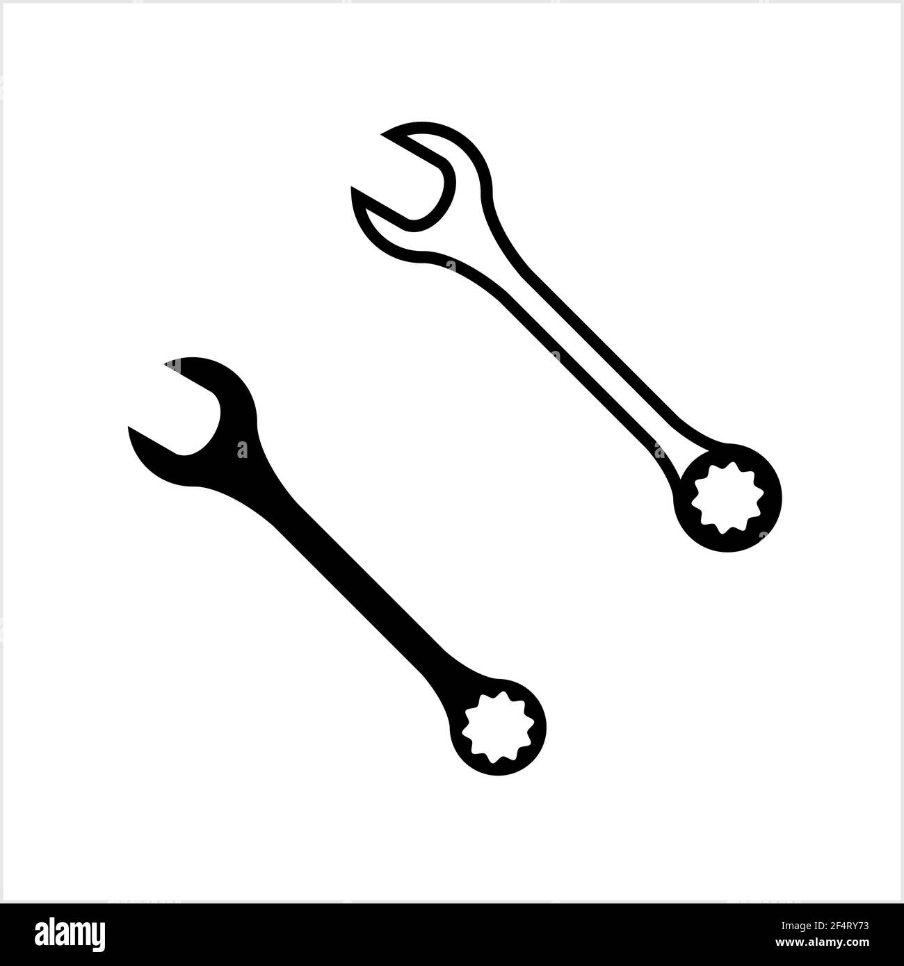 Illustrazione dell'icona chiave a chiave con disegno vettoriale Illustrazione Vettoriale