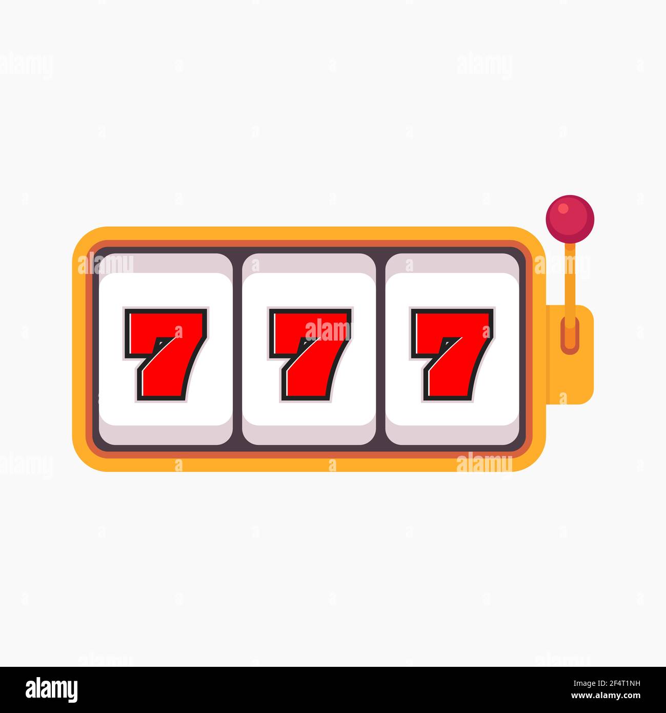 Slot machine con jackpot fortunato di sette. Fortunato sette slot machine 777. Illustrazione Vettoriale
