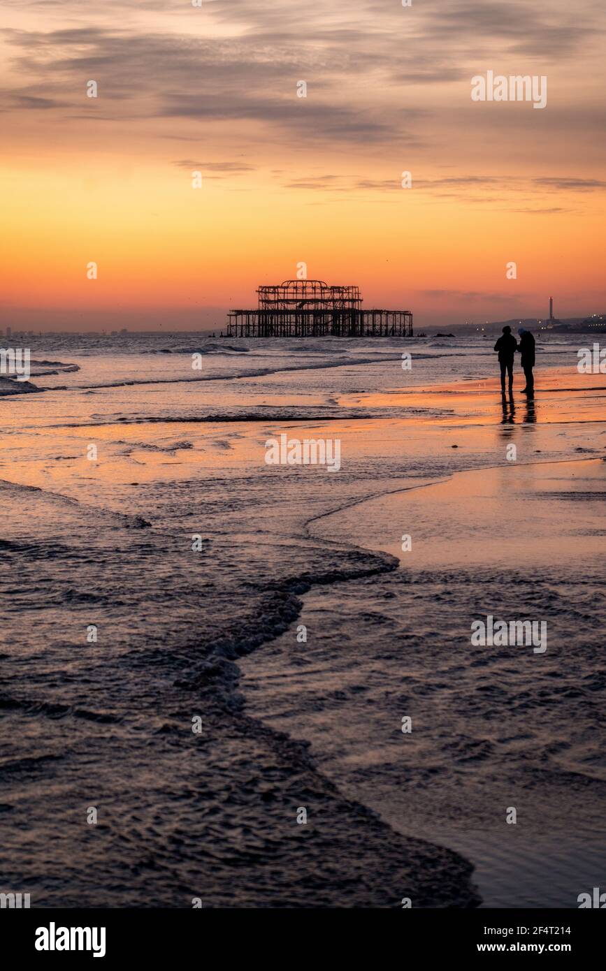 Molo Ovest di Brighton Foto Stock