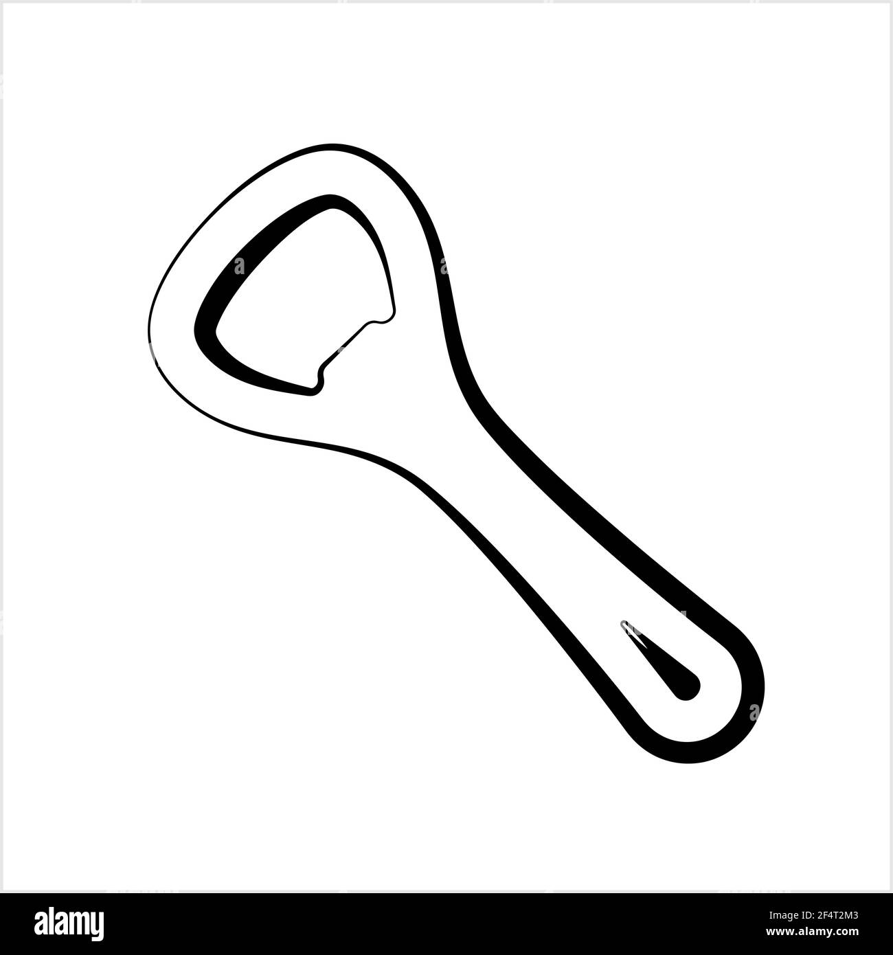 Apribottiglie, apribottiglie, illustrazione grafica vettoriale Illustrazione Vettoriale