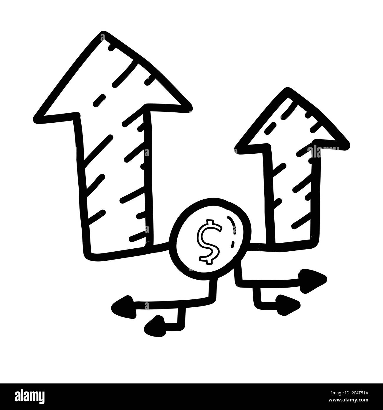 Business Investation icona disegnata a mano design, contorno nero, icona doodle, icona vettoriale Illustrazione Vettoriale