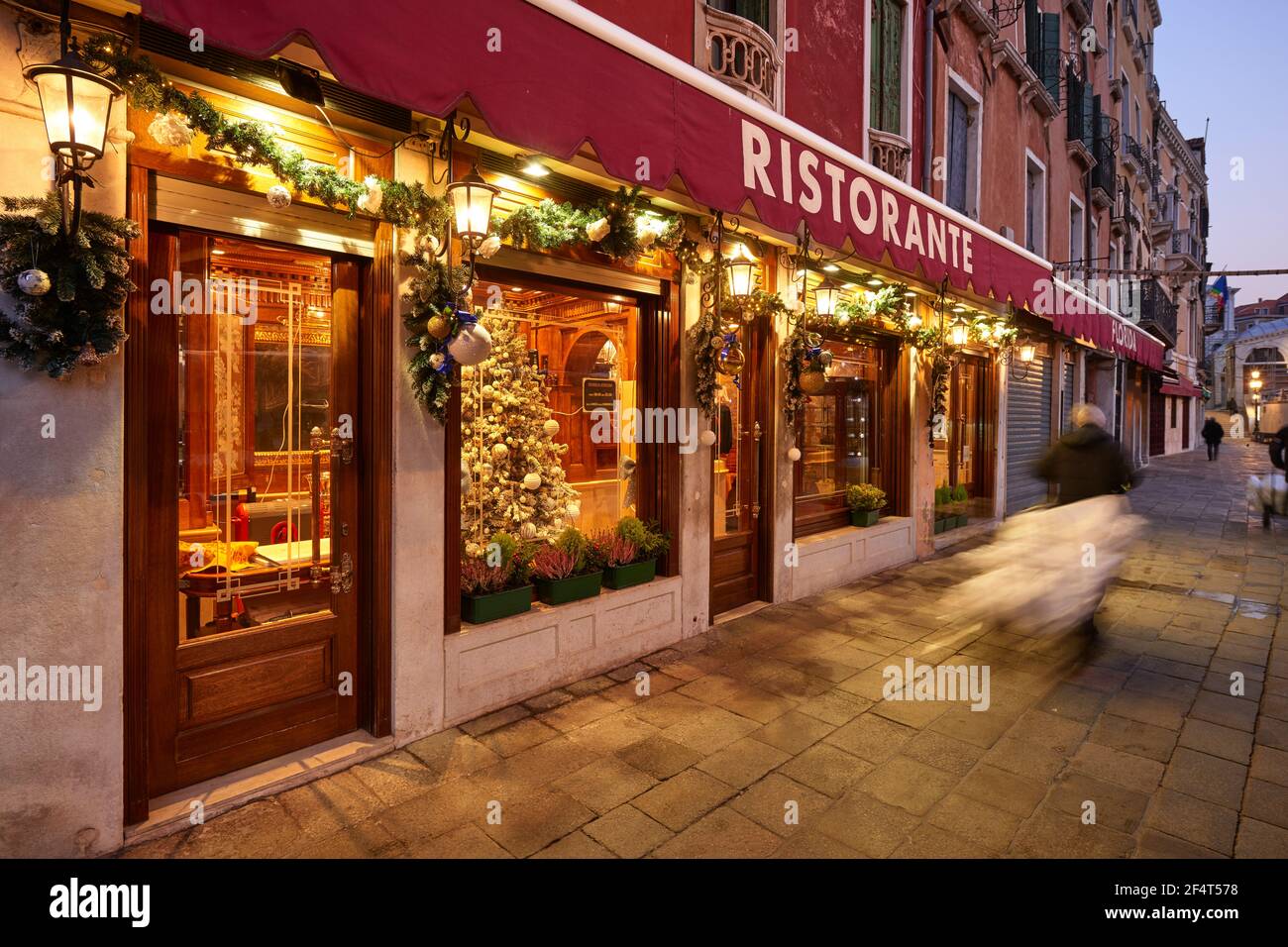 Geografia / viaggio, Italia, Venezia, Ristorante Florida decorato a Natale, diritti aggiuntivi-spazio-Info-non-disponibile Foto Stock