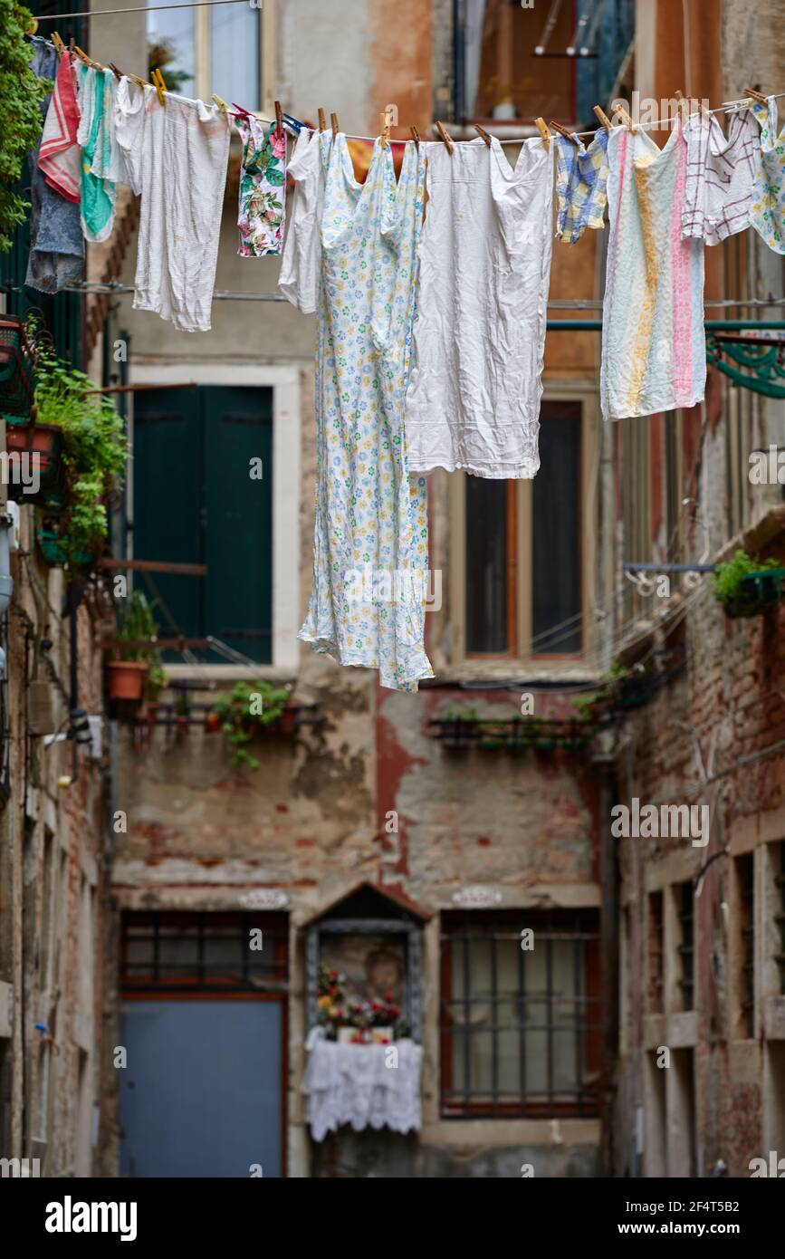 Geografia / viaggio, Italia, Venezia, abbigliamento nel patio, diritti aggiuntivi-spazio-Info-non-disponibile Foto Stock