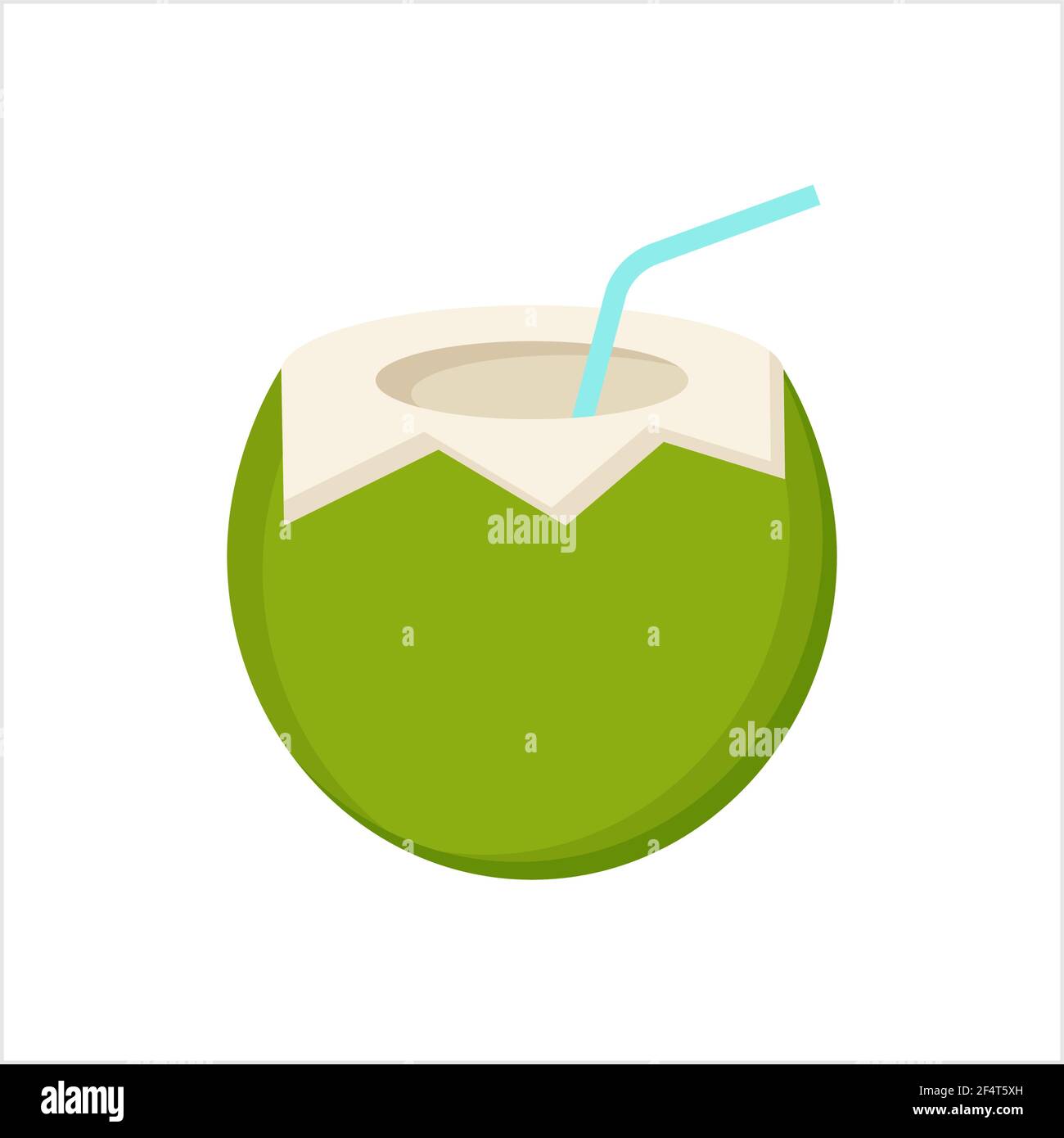 Icona di cocco, illustrazione dell'arte vettoriale della frutta di cocco Illustrazione Vettoriale