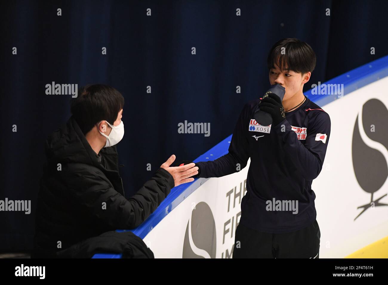 Stoccolma, Svezia. 23 marzo 2021. Yuma KAGIYAMA Giappone, durante la pratica maschile ai Campionati Mondiali di Pattinaggio ISU 2021 a Ericsson Globe, il 23 marzo 2021 a Stoccolma, Svezia. Credit: Raniero Corbelletti/AFLO/Alamy Live News Foto Stock