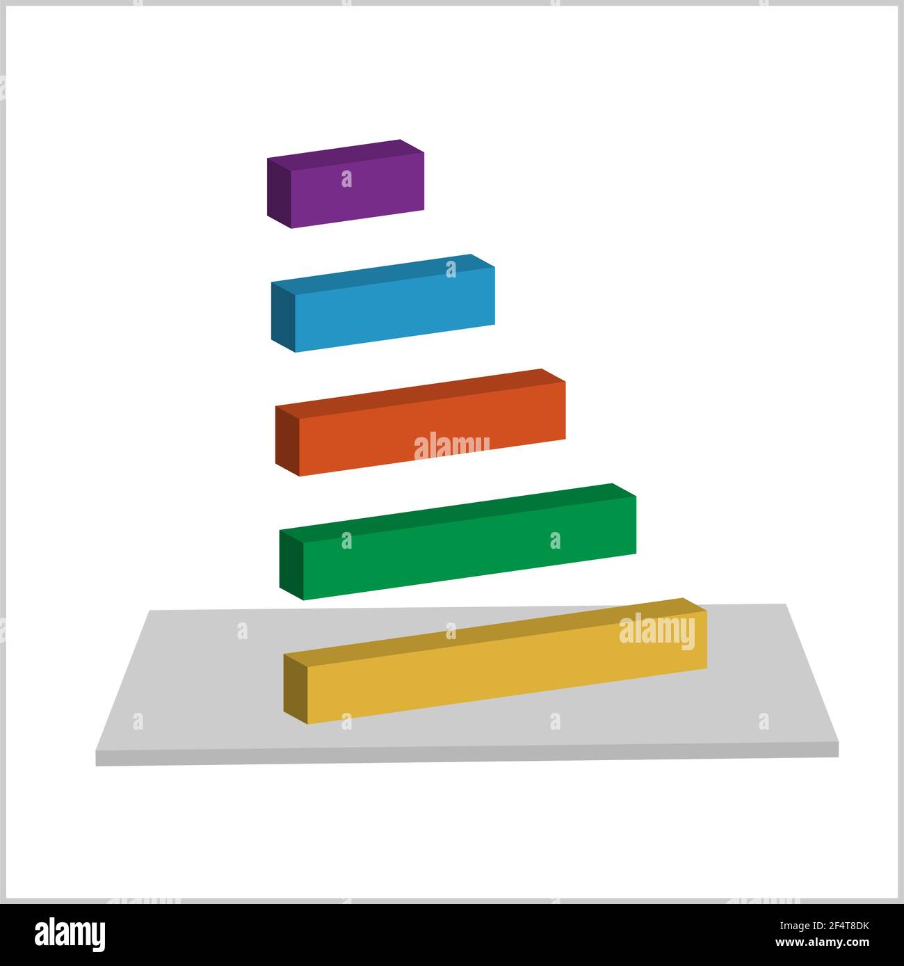 Grafico a barre - Illustrazione vettoriale 3D Illustrazione Vettoriale