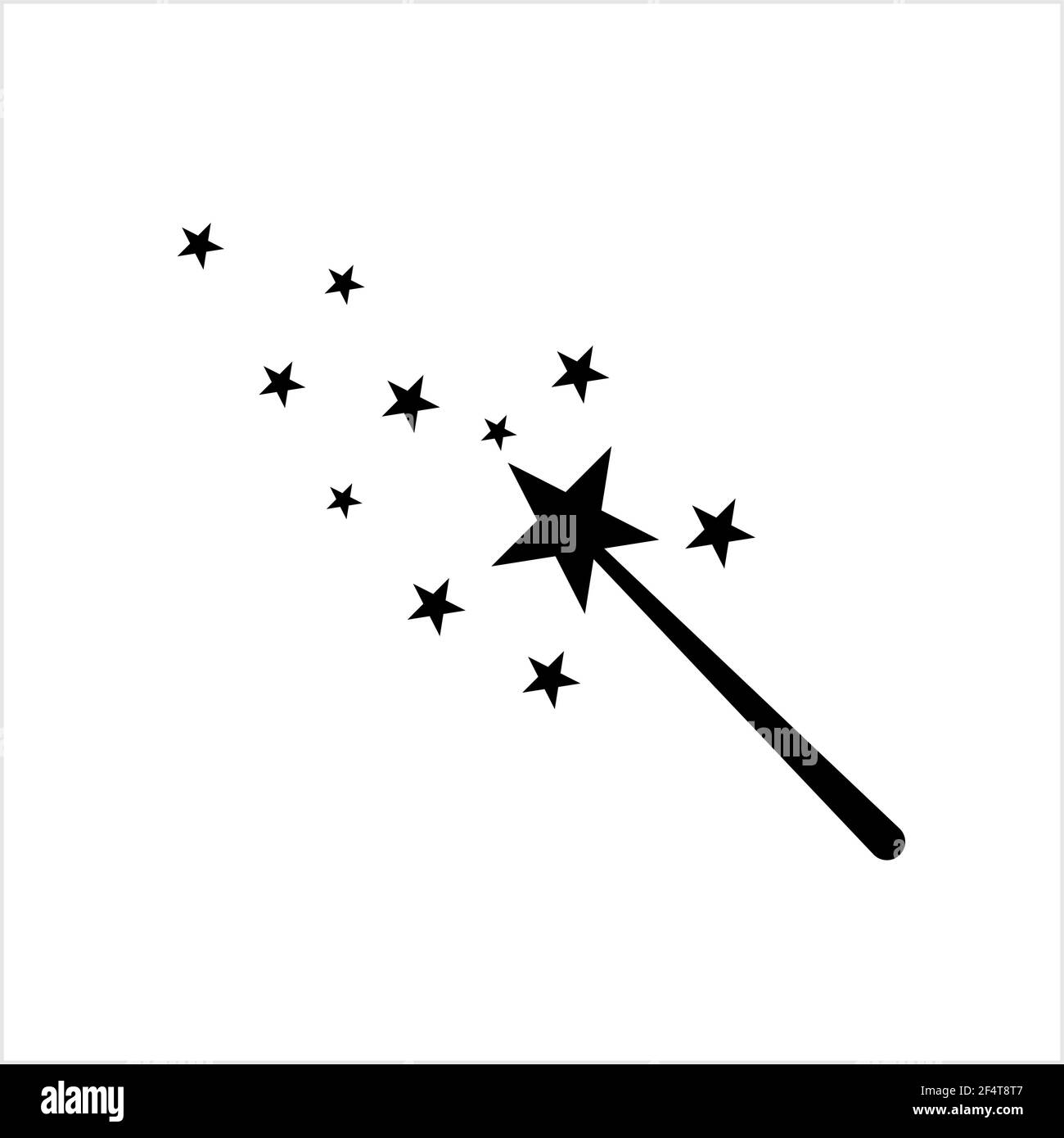 Illustrazione di arte vettoriale dell'icona della bacchetta magica Illustrazione Vettoriale