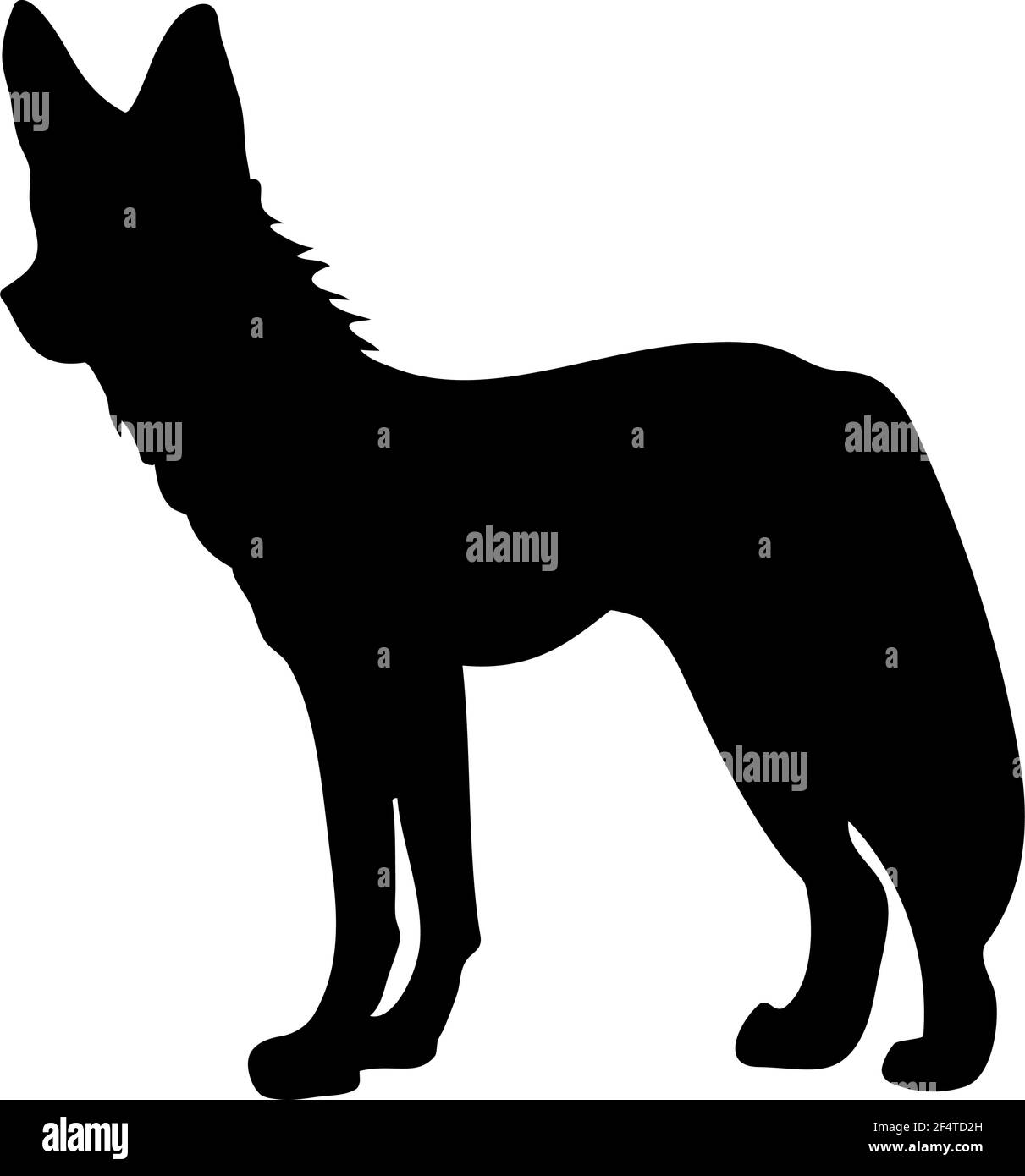 Sagoma del cane Hyena. Linee lisce e pulite. Silhouette per cani Hyena con dettagli elevati. Illustrazione vettoriale. Illustrazione Vettoriale