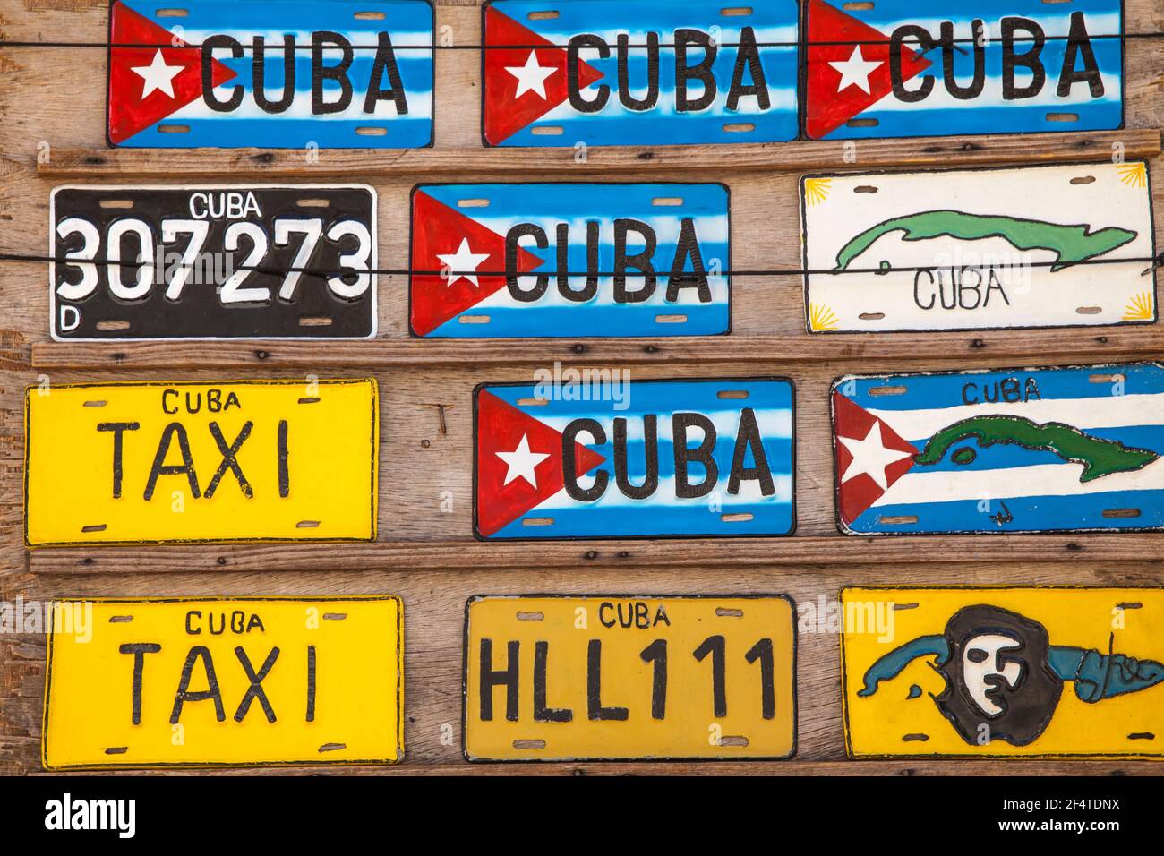 Cuba, Trinidad, targhe cubane Foto Stock