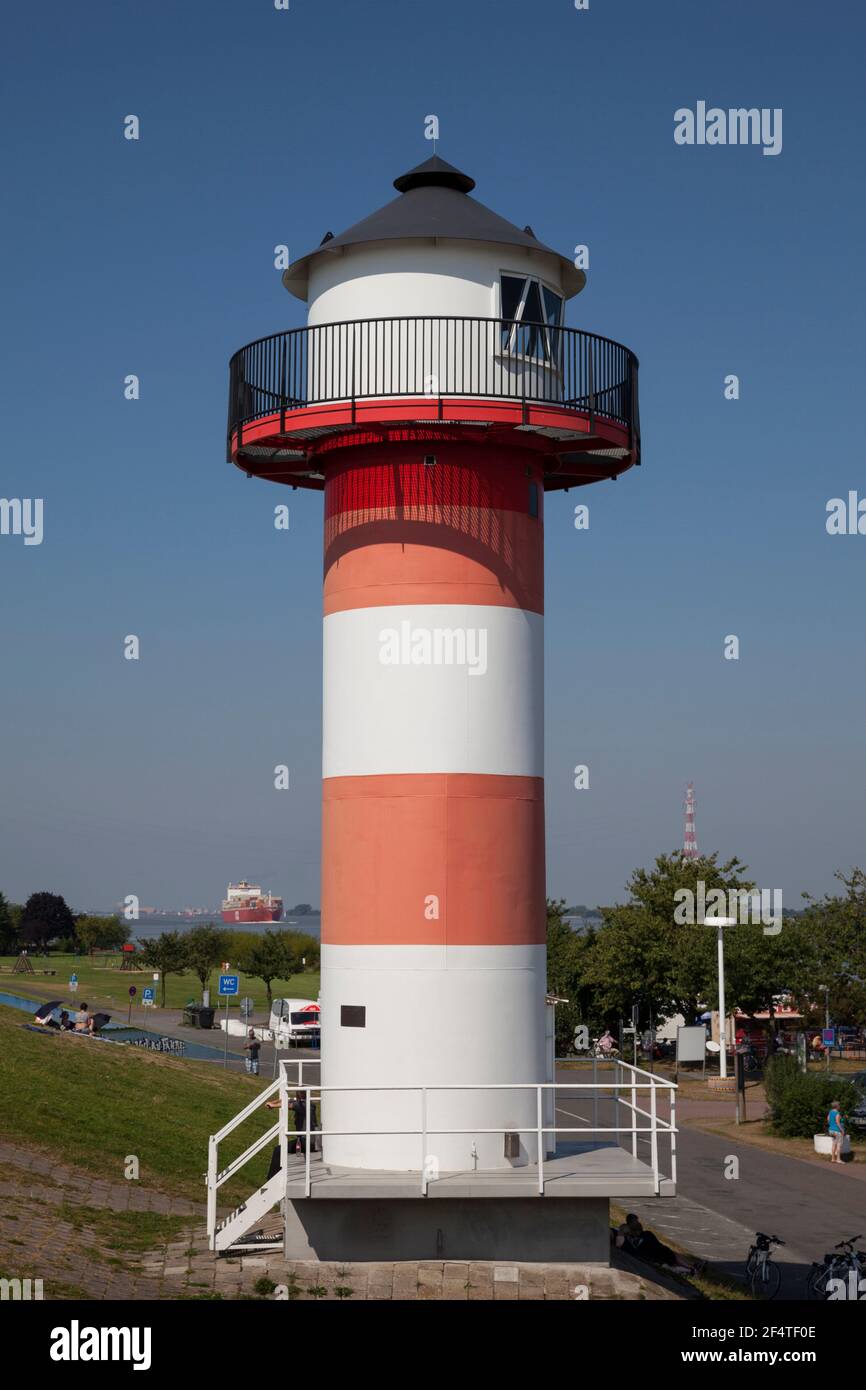 Geografia / viaggio, Germania, bassa Sassonia, Vecchia terra, Gruenenenendeich, lighthouse, Additional-Rights-Clearance-Info-not-available Foto Stock