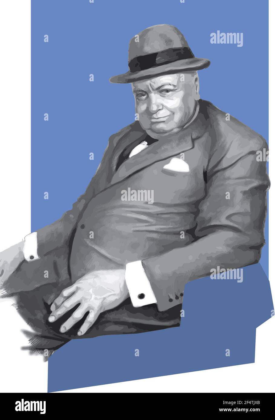 Ritratto di Winston Churchill Foto Stock