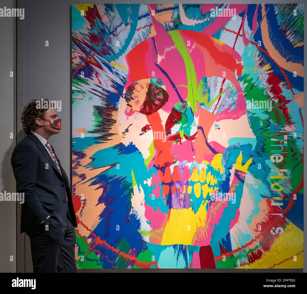 Bonhams, Londra, 22 marzo 2021. Vendita di arte contemporanea e postbellica. Damien Hirst, Beautiful Hours Spin Painting IX, est: £150,000-200,000. Foto Stock