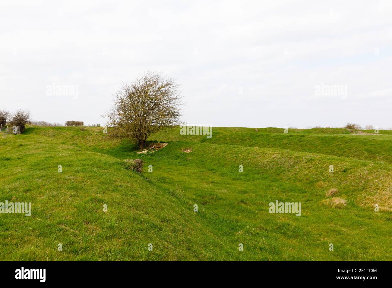 Honington Iron Age collina forte insediamento, Honington Village, vicino Grantham, Lincolnshire, Inghilterra. Foto Stock