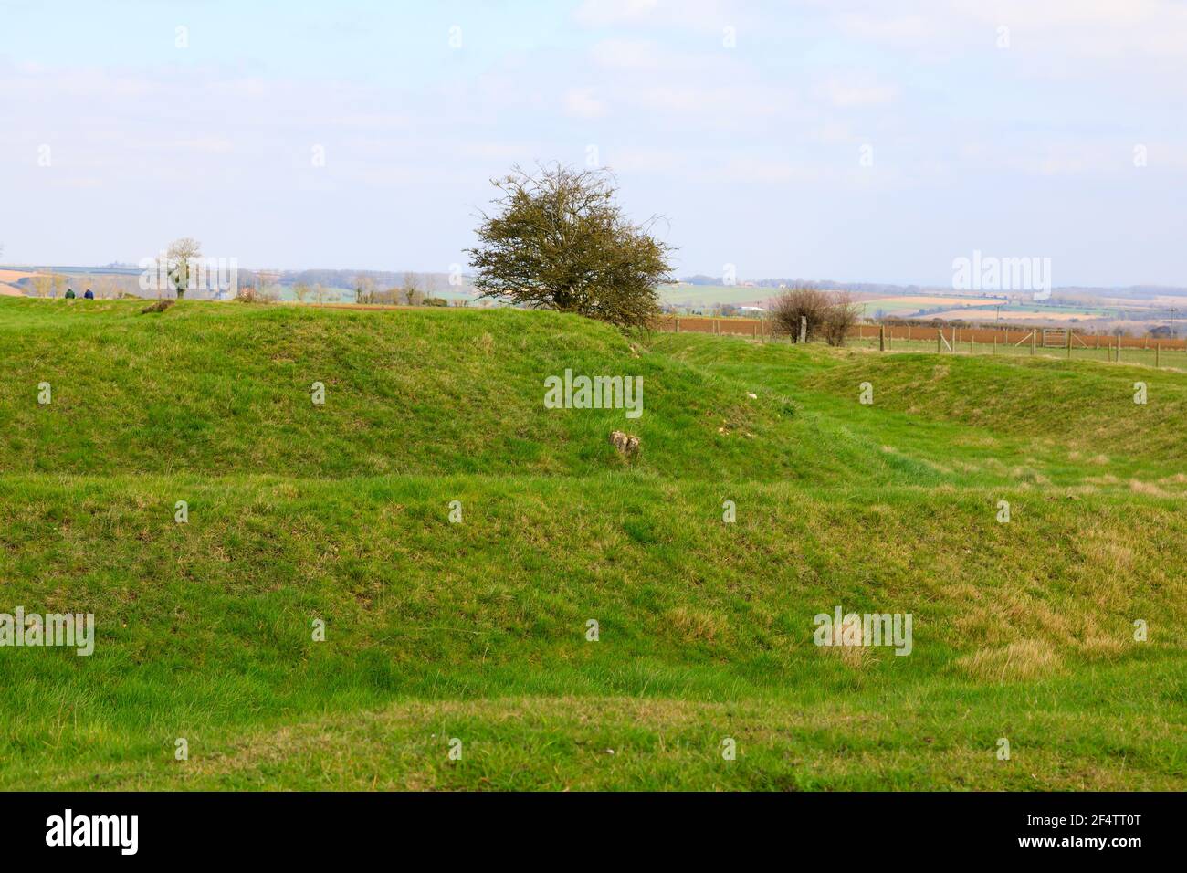 Honington Iron Age collina forte insediamento, Honington Village, vicino Grantham, Lincolnshire, Inghilterra. Foto Stock