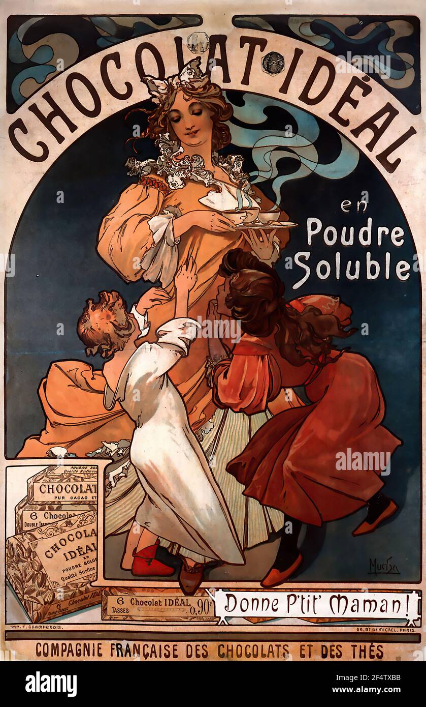 Alfons Mucha - Chocolat ideale 1897 Foto Stock
