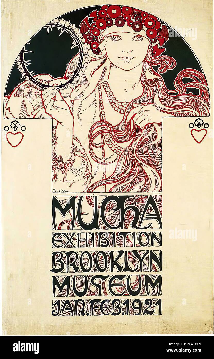 Alfons Mucha - Poster Brooklyn Exhibition 1921 Foto Stock