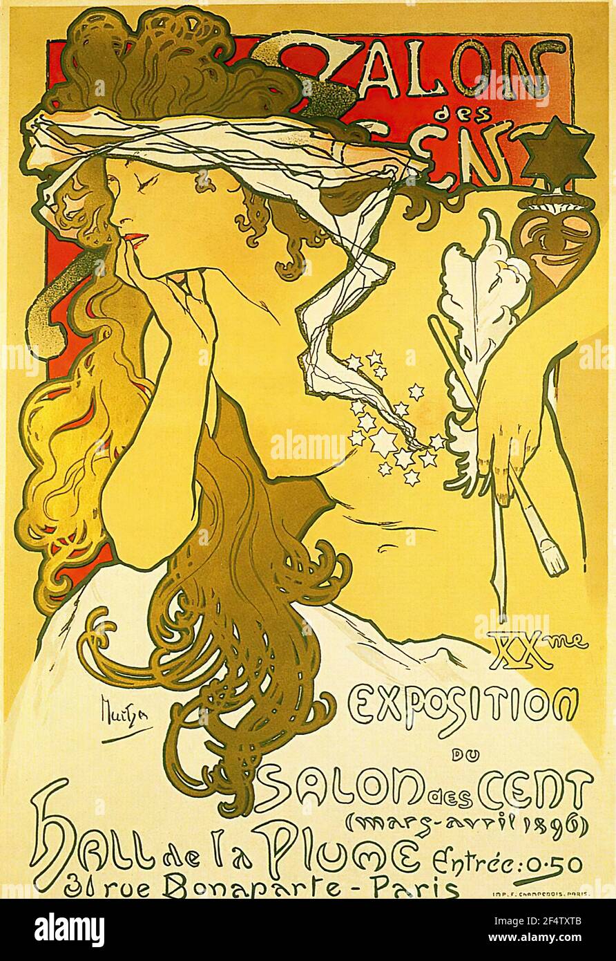 Alfons Mucha - Salon cento 1896 Foto Stock