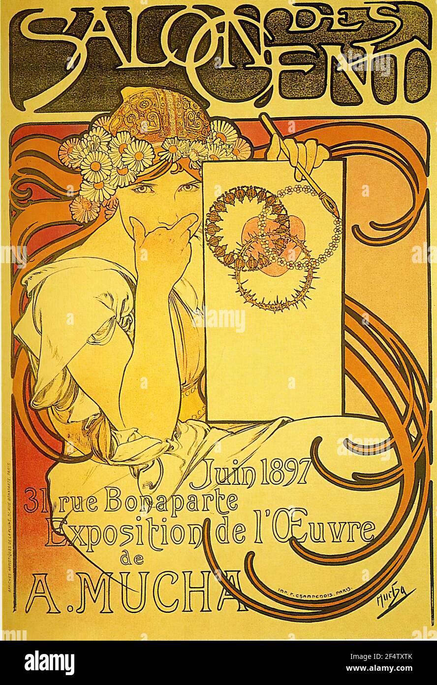 Alfons Mucha - Salon cento 1897 Foto Stock