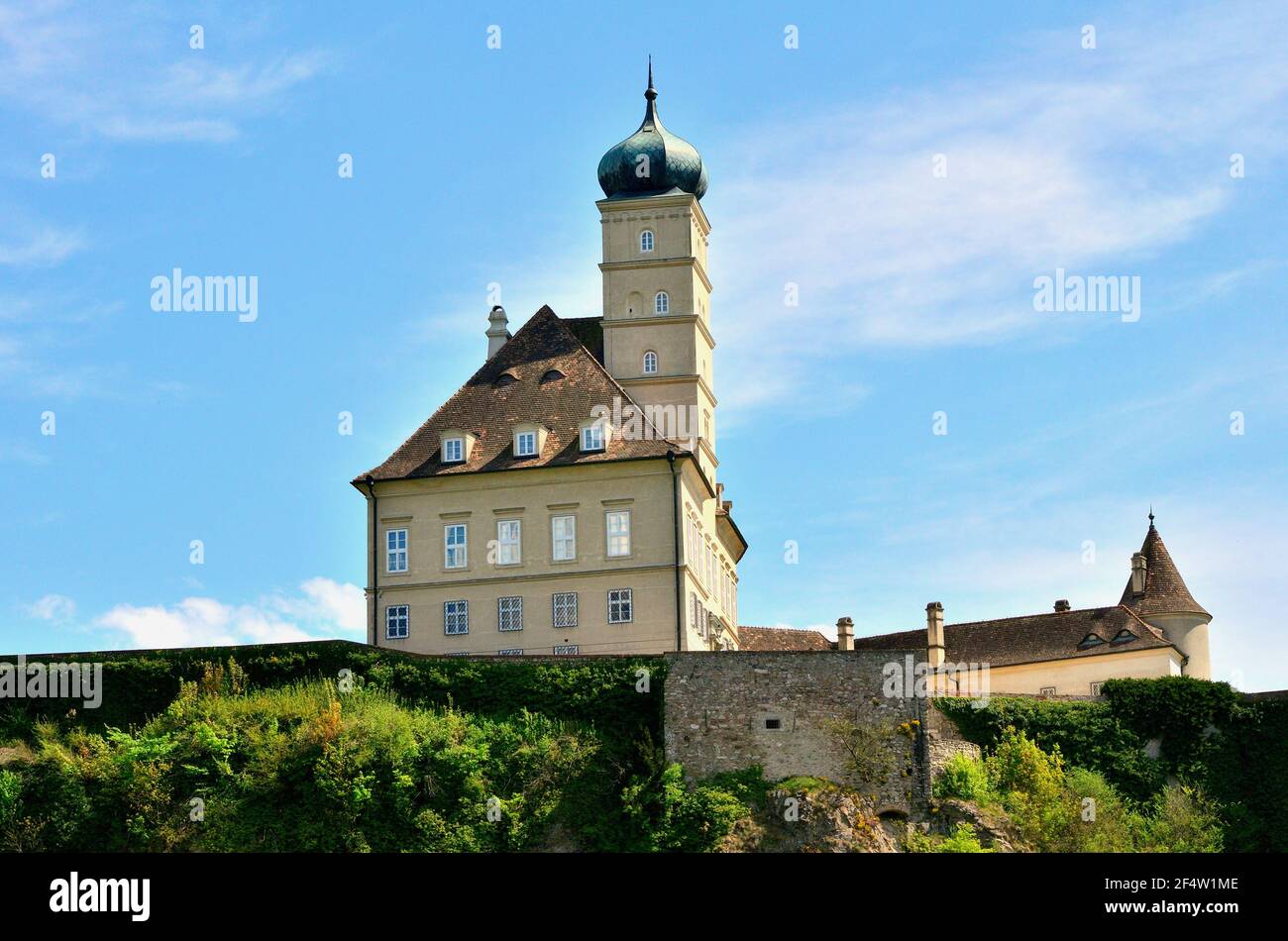 Castello di Schönbühel sulla scogliera sopra il Danubio nella regione di Wachau In bassa Austria Foto Stock